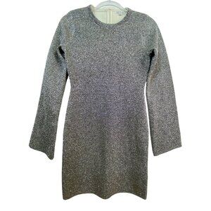 Good American Metallic Long Sleeve Dress Size 1 Small Sexy Bodycon Club Y2K Rave